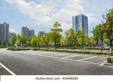 Car parking lot with white mark - Shutterstock ID 434448280