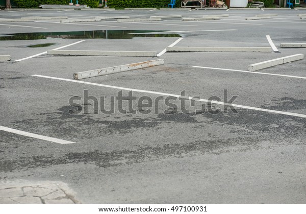 Car parking lot with white\
mark\
