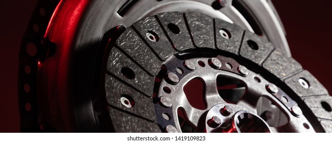 car part close-up clutch disc, luxury car parts - Shutterstock ID 1419109823
