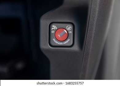 Car Passenger Airbags Open And Close A Lock, Modern Car Safety Feature.