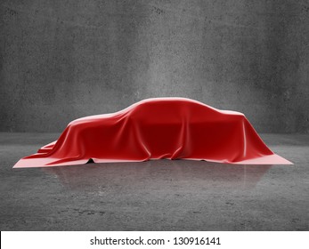 car presentation on a concrete room