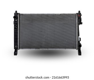 Car Radiator Heater Isolated On White Background. Spare Cooling System Of Internal Combustion Engine