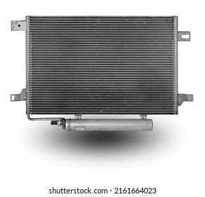 Car Radiator Heater Isolated On White Background. Spare Cooling System Of Internal Combustion Engine