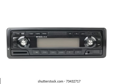 Car Radio With Mp3 Isolated On White Background