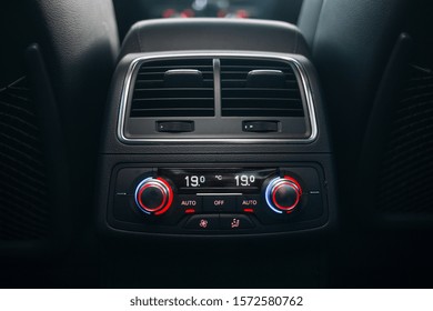 Car rear seats row air conditioning control. Cooling system adjustment in the modern car