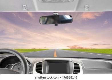 Car Rear View Mirror Inside Car Stock Photo 496868146 | Shutterstock