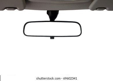 Car Rear view mirror isolated with clipping path for creative landscape montage