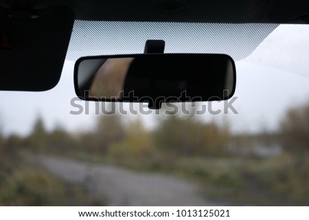 Car rear view mirror isolated on white