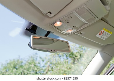 Car Rearview Mirror. Vehicle Interio