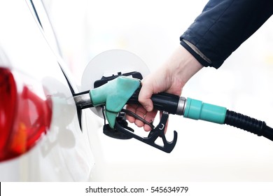 Car Refueling On The Petrol Station