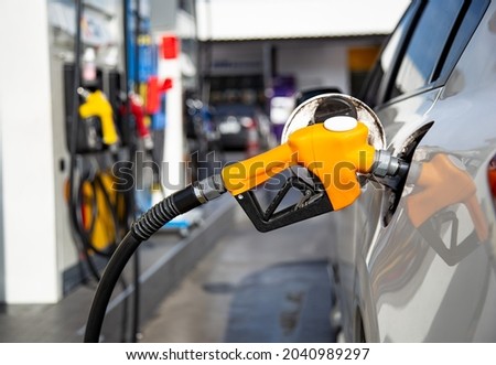 Car refueling on the petrol station
