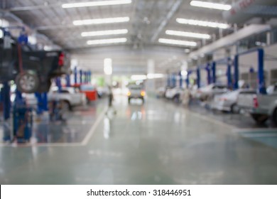 Car Repair Service Center Blurred Background