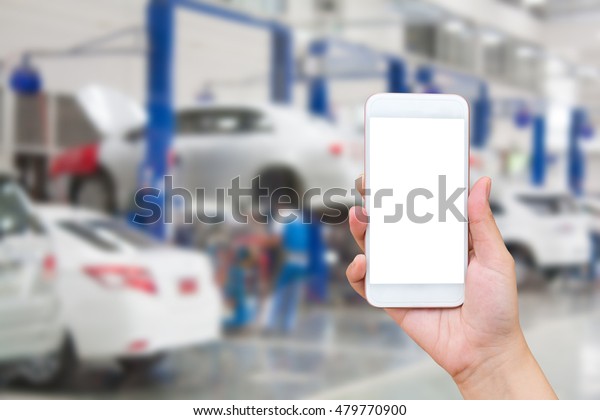 car repair\
service center blurred\
background