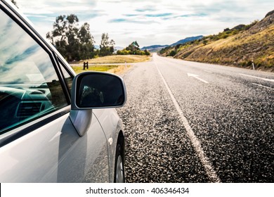 Car Ride On Road In Sunny Weather, Motion Blur