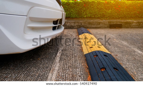 Car with road bumps for\
reduce speed.