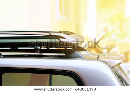 Car roof rack.car for traveling with a roof rack.selective focus.