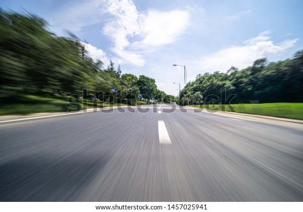 car running on the\
highway