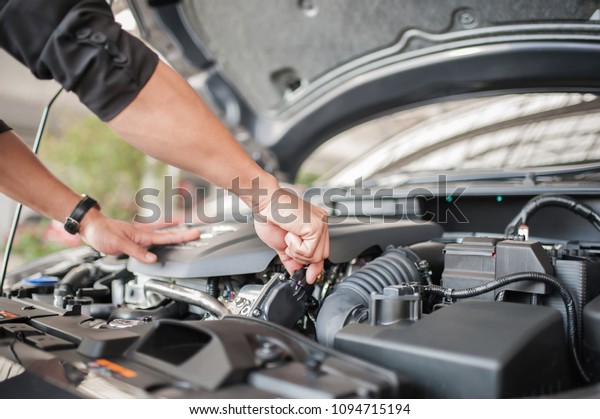 Car safety\
inspection and check engine\
accessories