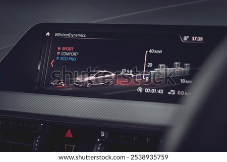 car screen, touchscreen, car efficient, driving range, eco car