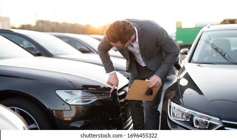 Car Seller At Work Selling Cars