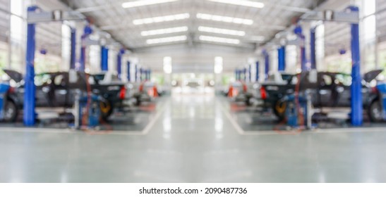 car service centre auto repair workshop blurred panoramic background - Shutterstock ID 2090487736