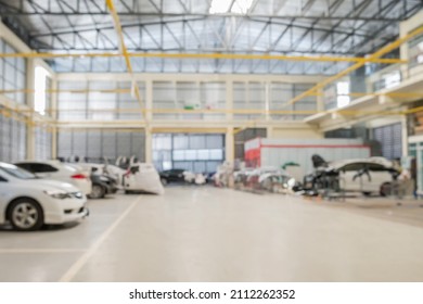 car service centre auto repair body paint workshop blurred background