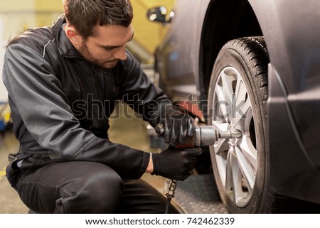 Image, Stock Photo tyre change