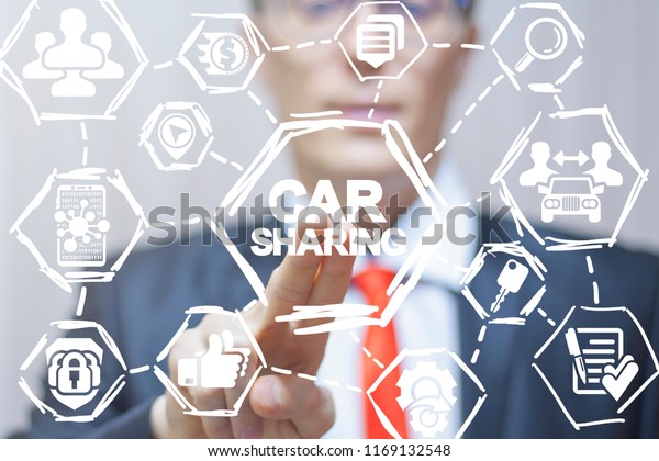Car Sharing. Carsharing.\
Ridesharing. Transport renting service concept. Vehicle to\
share.