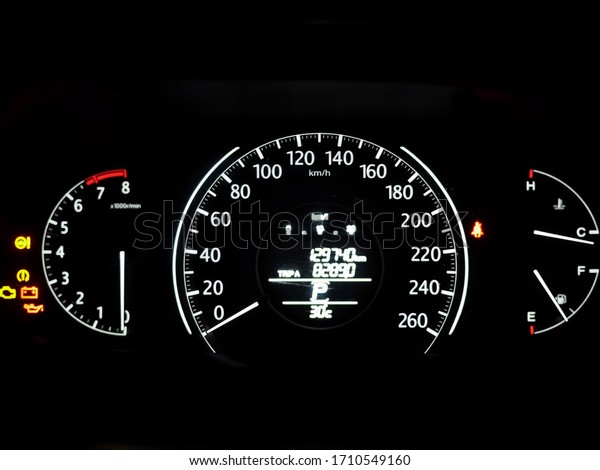 car signal lights on car\
dashboard.