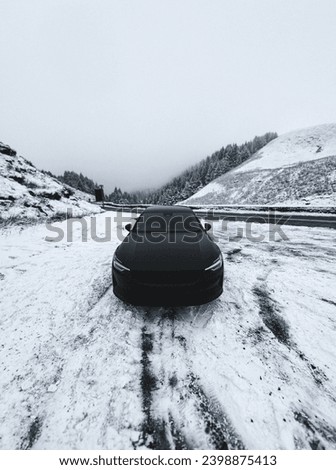 Car in Snow a black and white combination