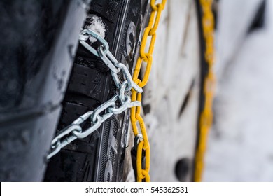 Car With Snow Chains