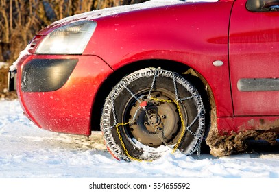 Car With Snow Chains
