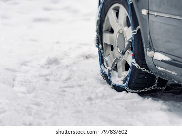 Car With Snow Chains On