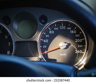 Car Speed Meter Close Up