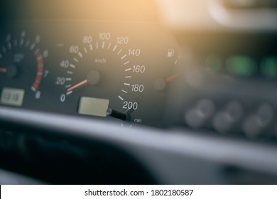 Car speedometer, speed level background