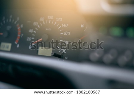 Car speedometer, speed level background