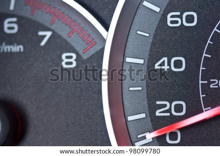 Car speedometer and tachometer