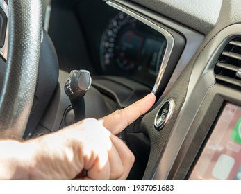 Car Start Stop System With Finger Pressing The Button