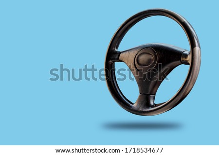 Car steering wheel, leather covered, button technology