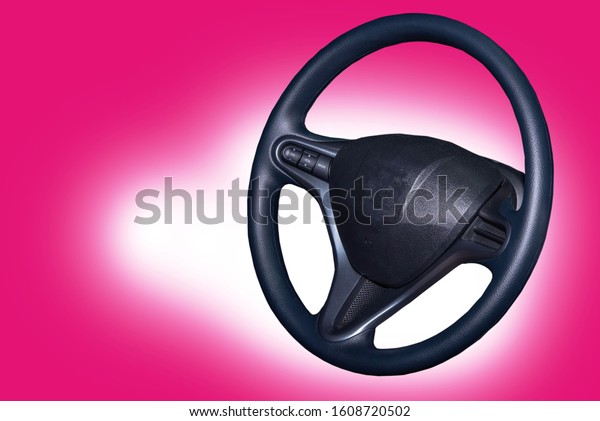 Car steering wheel, multimedia\
system, strength separated from the background, clipping\
part