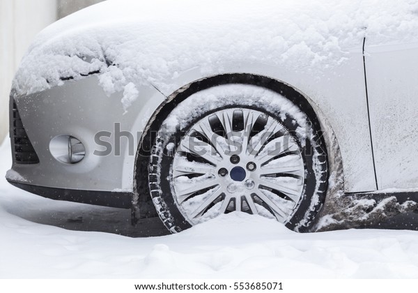 car stuck in\
snow