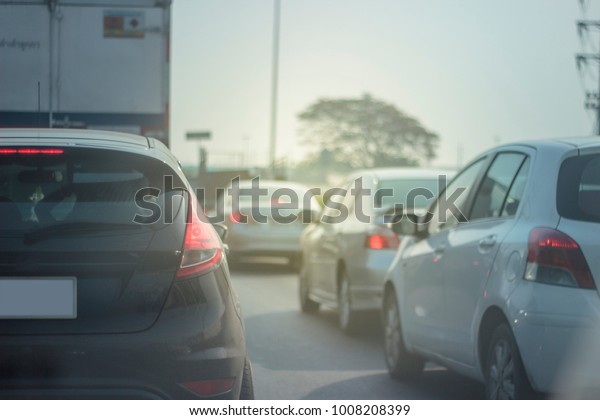 A lot of Car Stuck in Traffic Jam During Morning\
Rush Hour