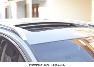 Car Sun Roof Open On Luxury Car