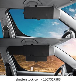 Car Sun Shade Extender In Car. Set Of Two Lifestyle Photo