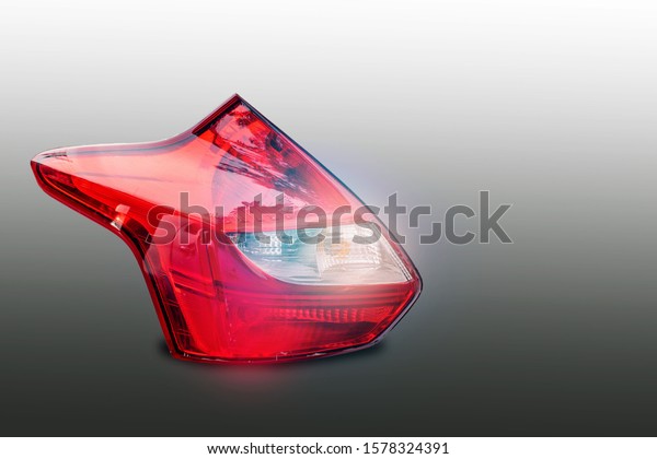 Car tail light, led light system technology\
separated from the white\
background