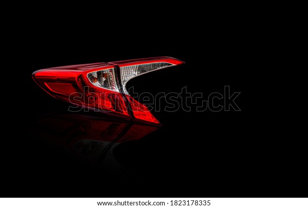 Car taillight, led light system technology\
isolated on white\
background.