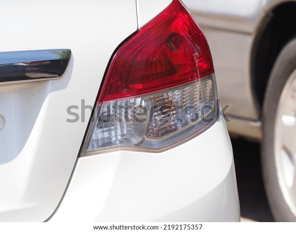 Car taillights, turn\
signal indicators, brake lights and car lighting concepts show safe\
use of cars.