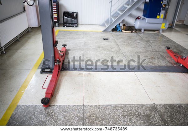 Car Technician Repairing Car Garage Background Stock Photo Edit