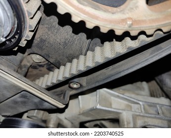 Car Timing Belt. Car Engine