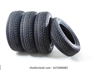 Car Tire Isolated On White Background.